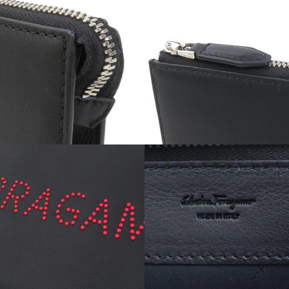 Salvatore Ferragamo clutch bag in black leather for men and women, 56301a